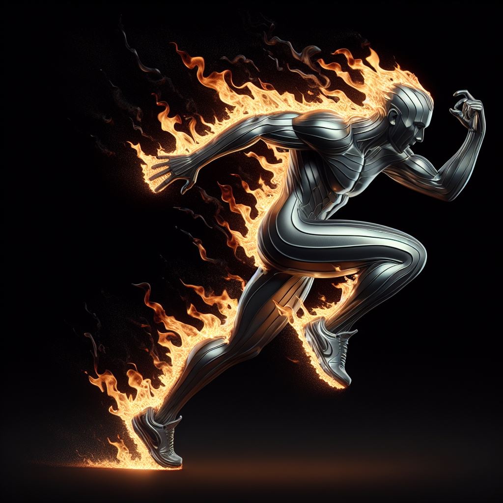 free deliver running man on fire, burn athletic