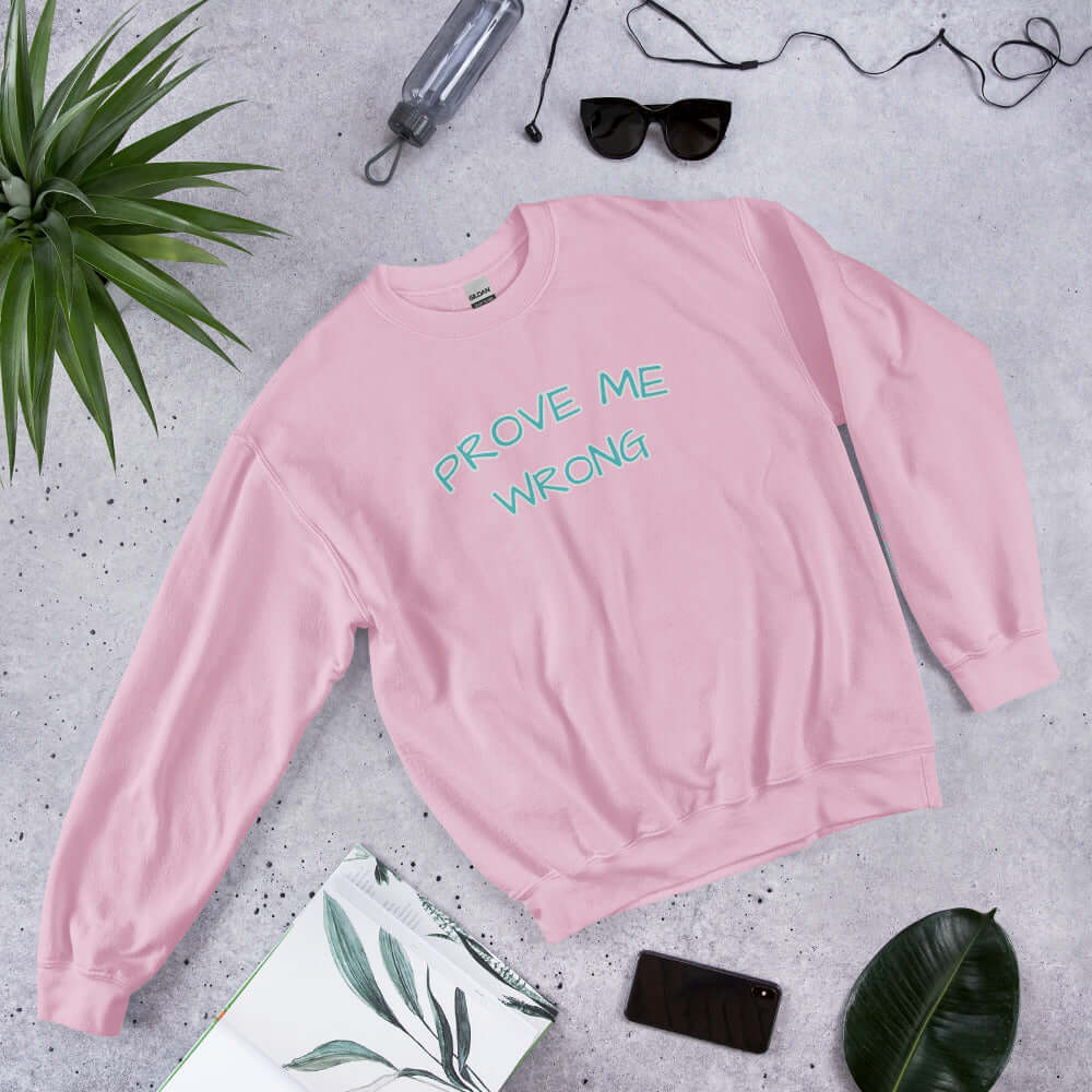 I dare you ,crew-neck-sweatshirt-PINK-front