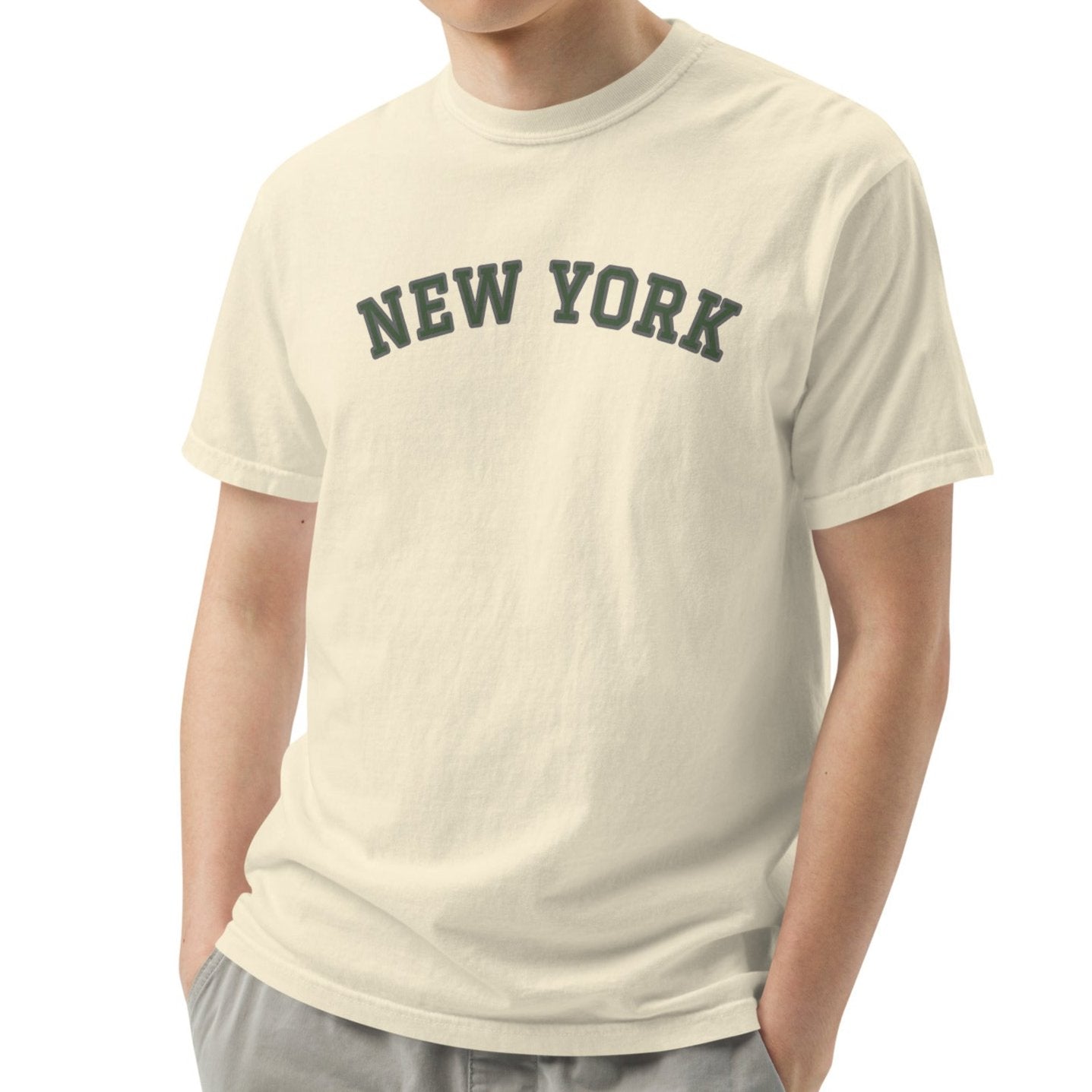 New York Ivory thick cotton-T-shirt