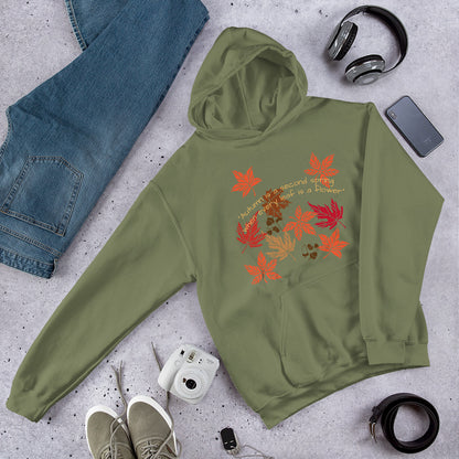 autumn  leaves heavy blend hoodie military green