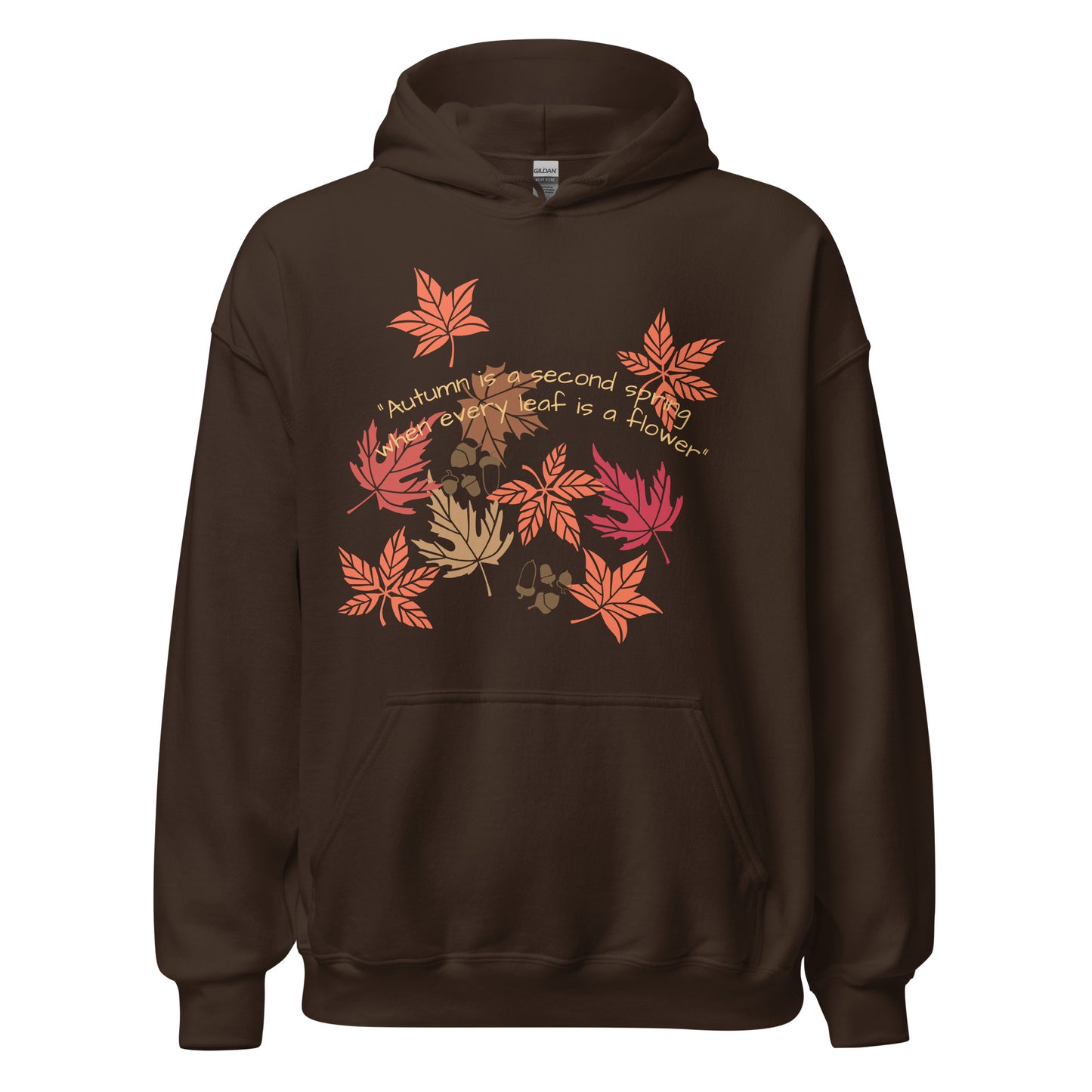 autumn  leaves heavy blend hoodie chocolate