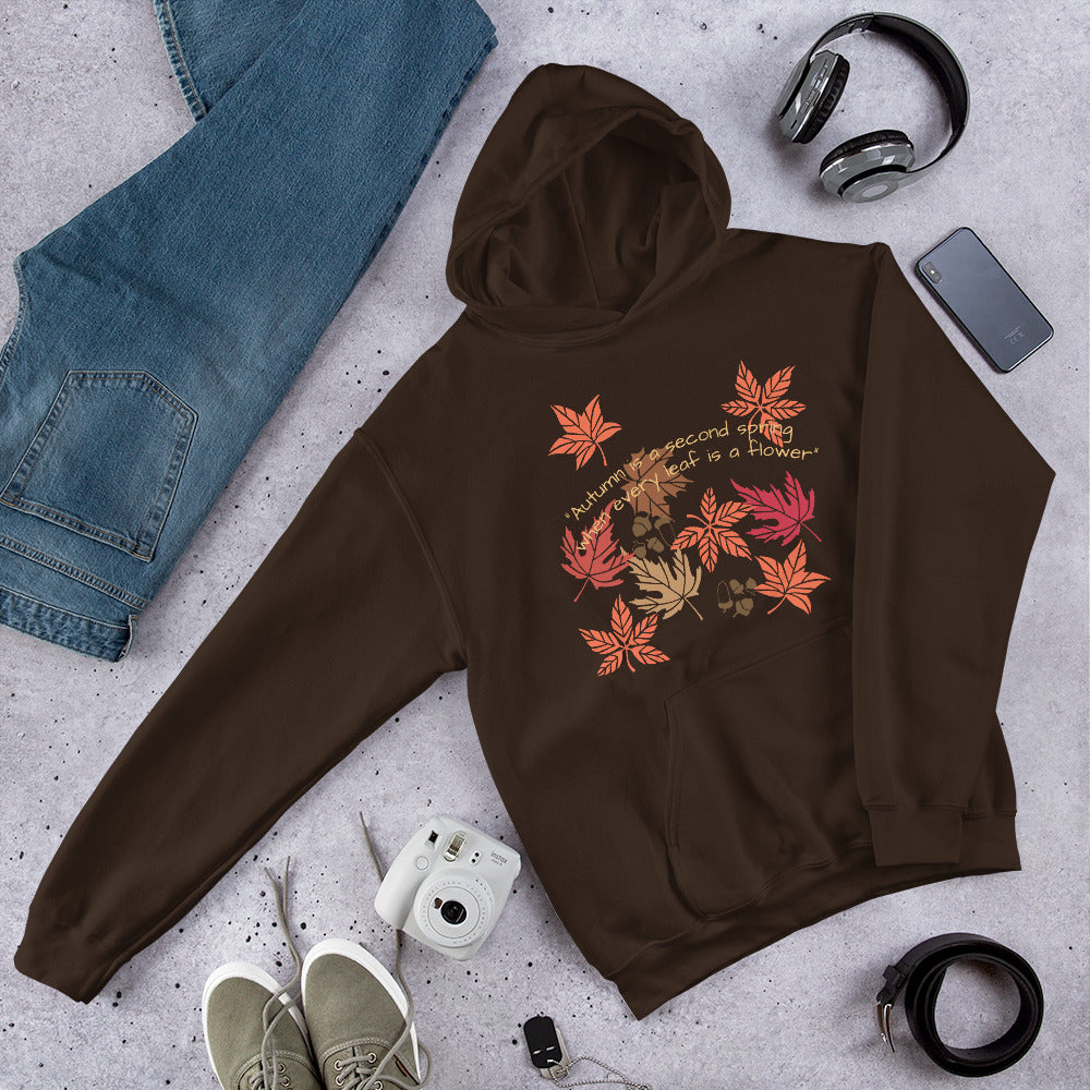 autumn  leaves heavy blend hoodie chocolate