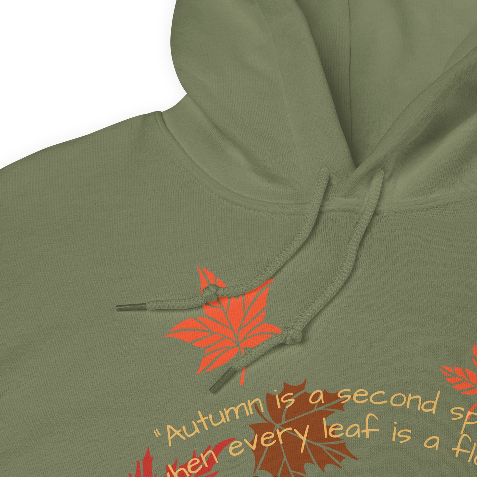 autumn  leaves heavy blend hoodie military green