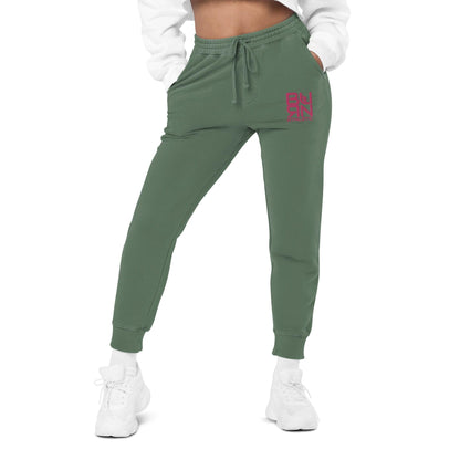 Celebrity lounging. Unisex sweatpants. Square BURN logo - BURN Athletic