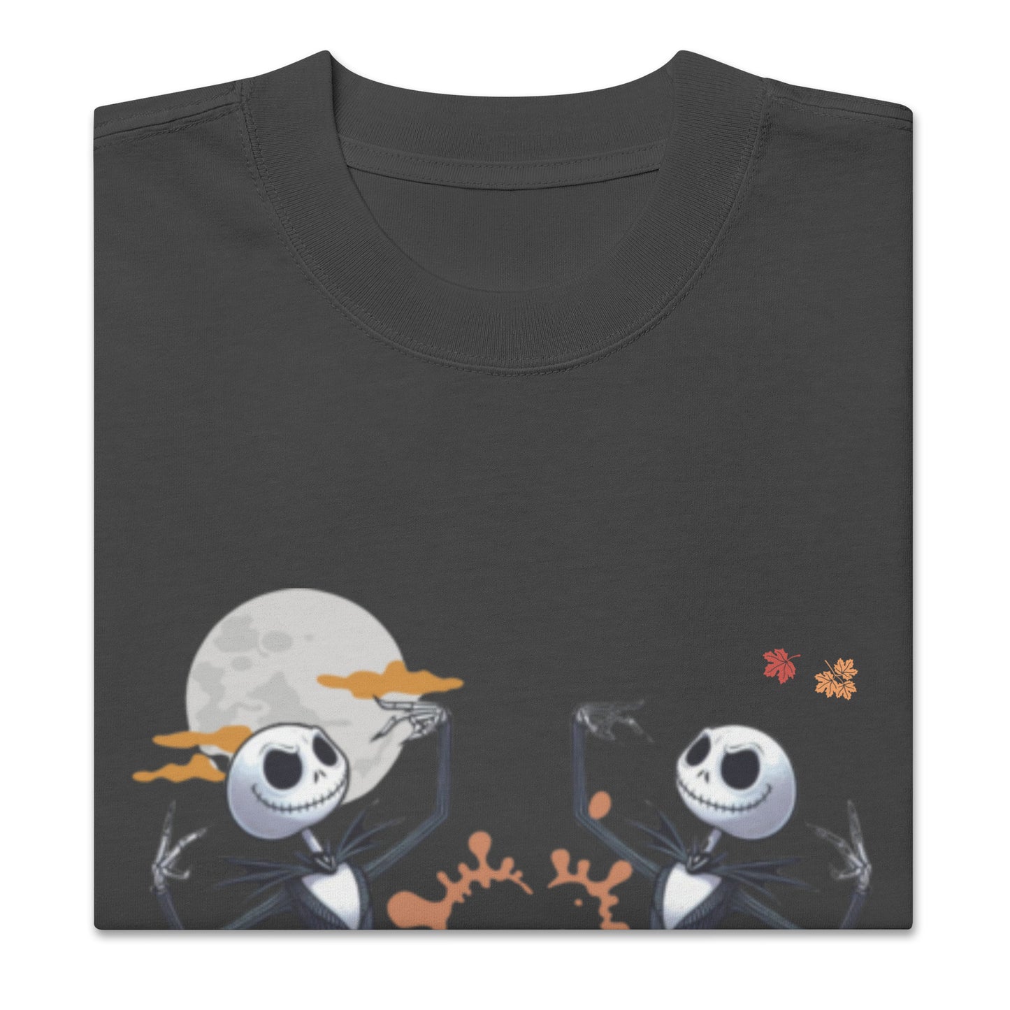 t-shirt faded black halloween dancing ghosts