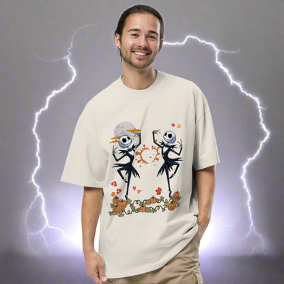 t-shirt faded bone halloween dancing ghosts