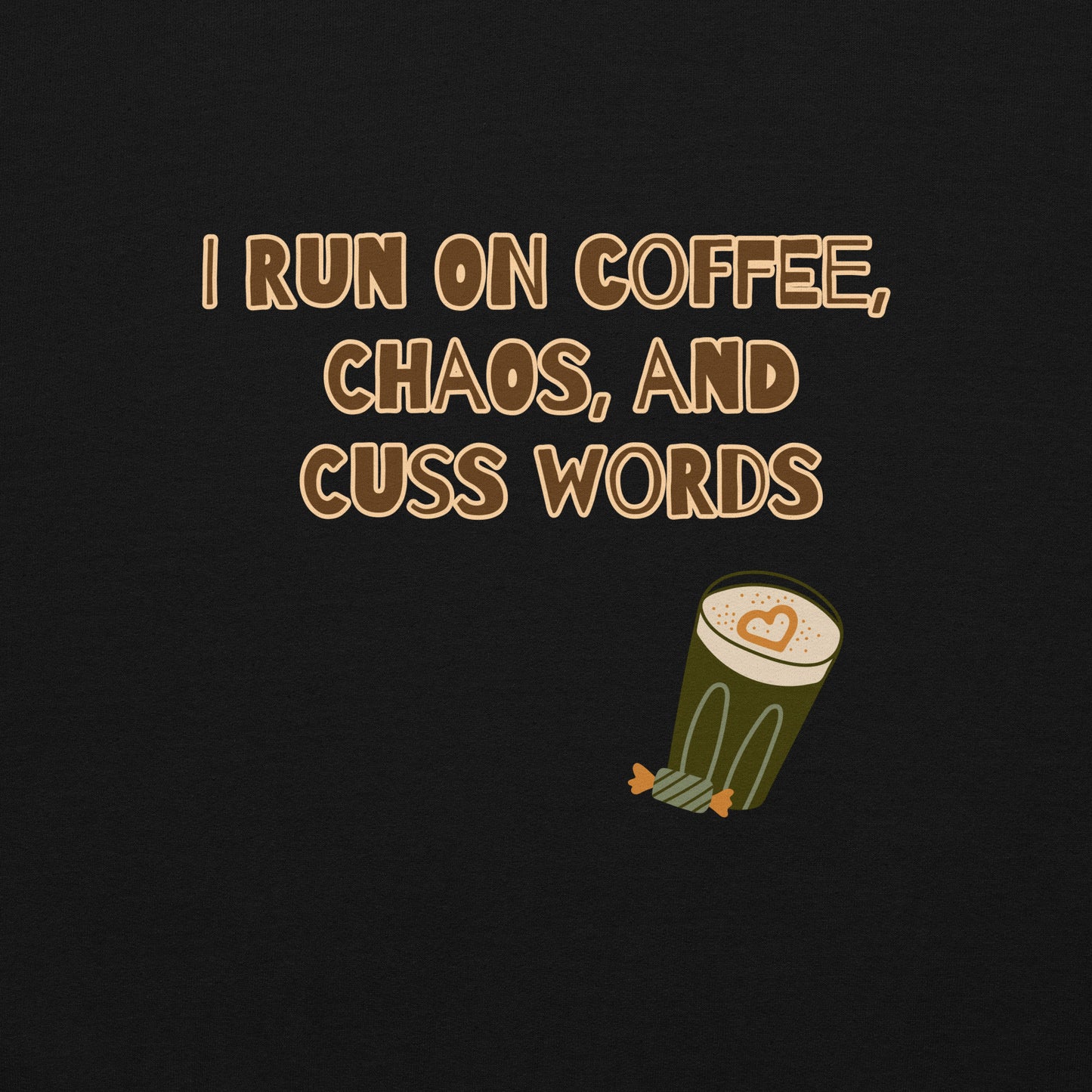 Unisex Sweatshirt. I run on coffee, chaos and cuss words - BURN Athletic