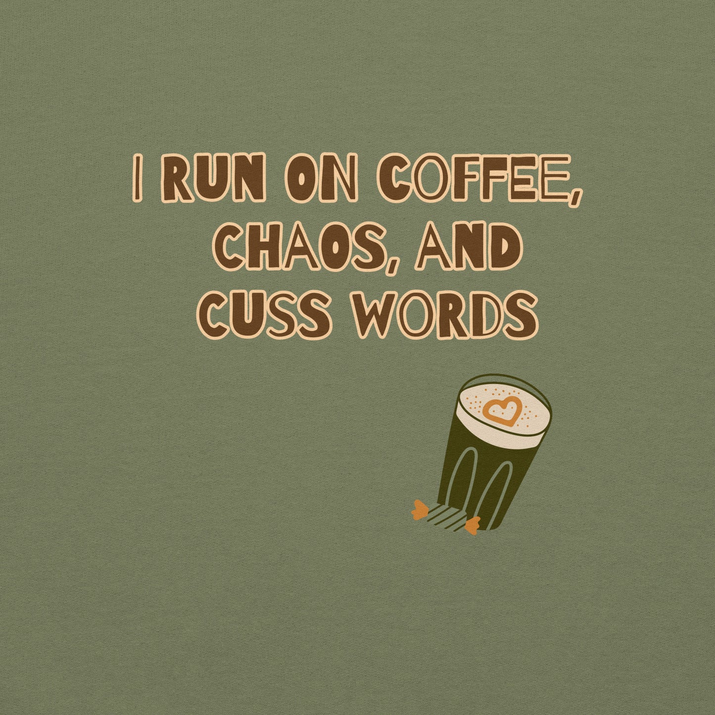 Unisex Sweatshirt. I run on coffee, chaos and cuss words - BURN Athletic