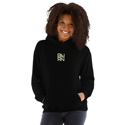 Unisex Hoodie, square burn design - BURN Athletic