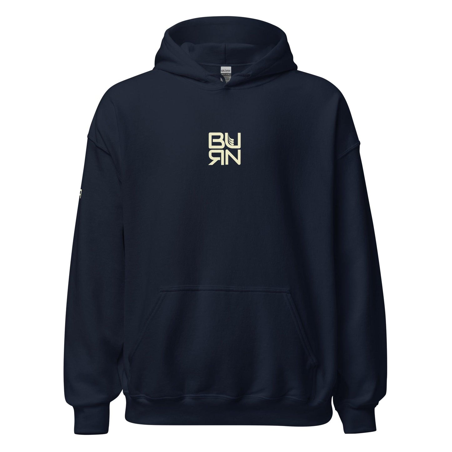 Unisex Hoodie, square burn design - BURN Athletic