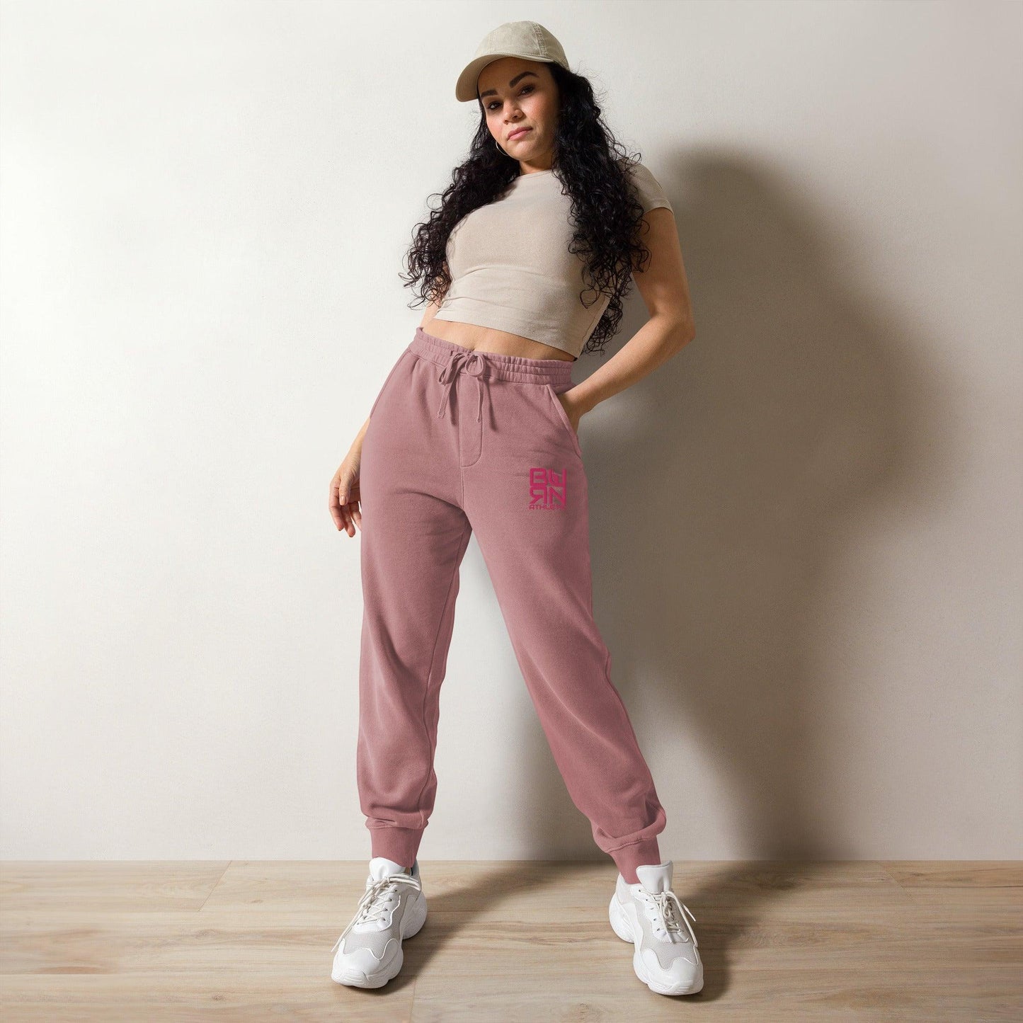 Celebrity lounging. Unisex sweatpants. Square BURN logo - BURN Athletic