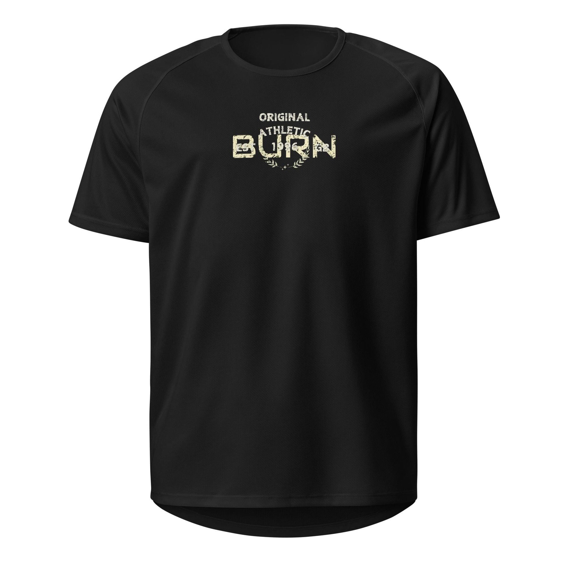 Unisex sports, power up, quick dry T-shirt. Distressed original - BURN Athletic