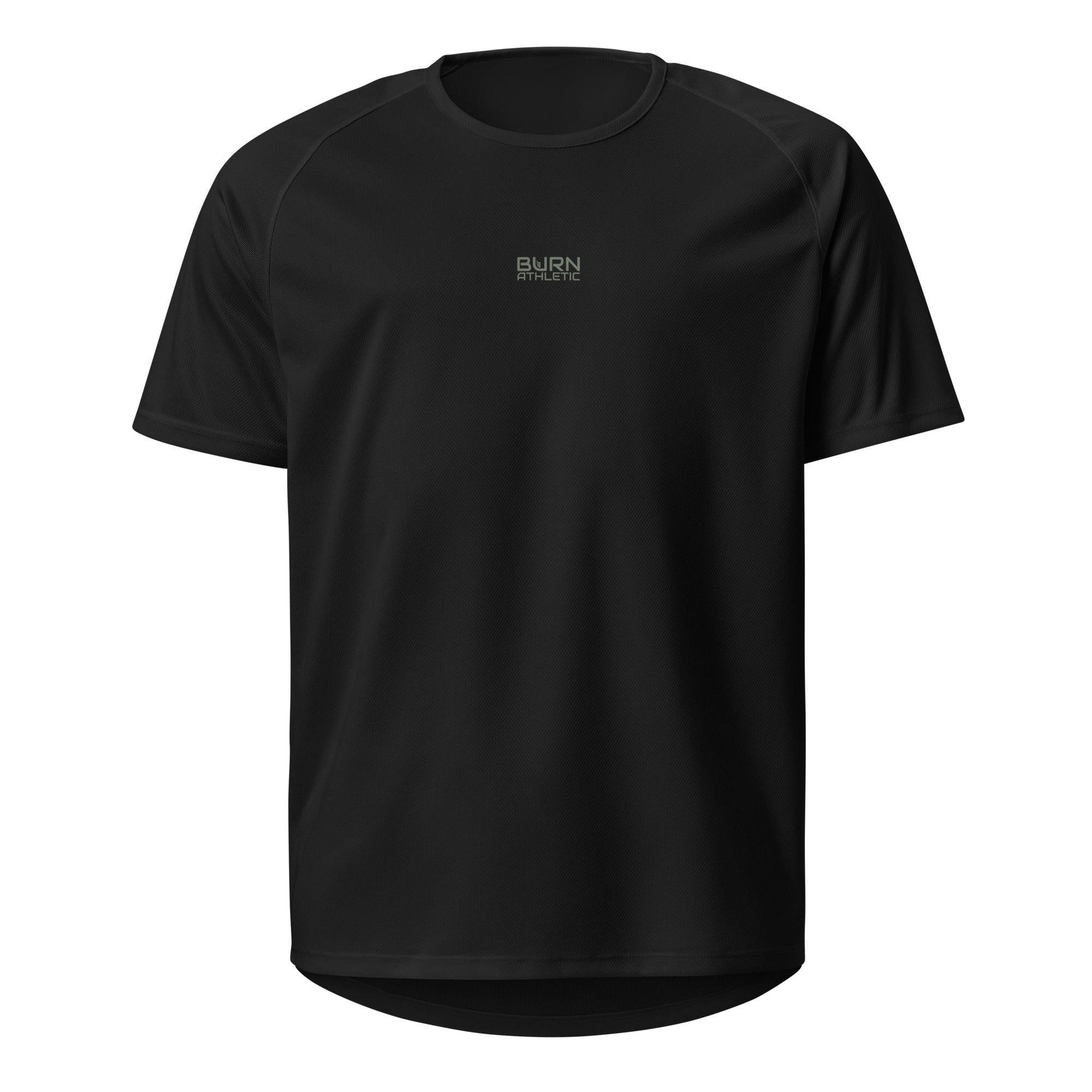 Unisex sports T-shirt. Black or White, Green BURN athletic logo - BURN Athletic