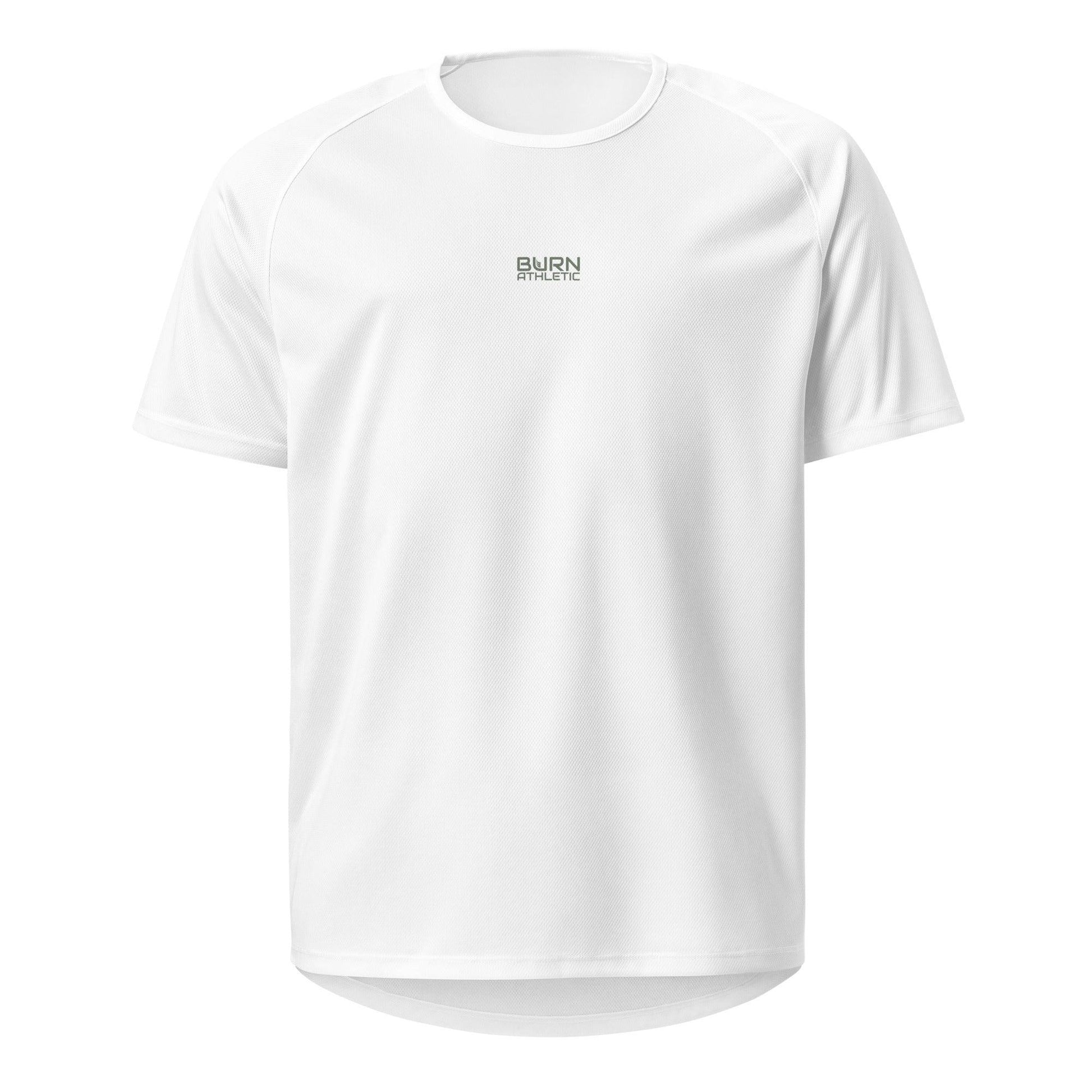 Unisex sports T-shirt. Black or White, Green BURN athletic logo - BURN Athletic