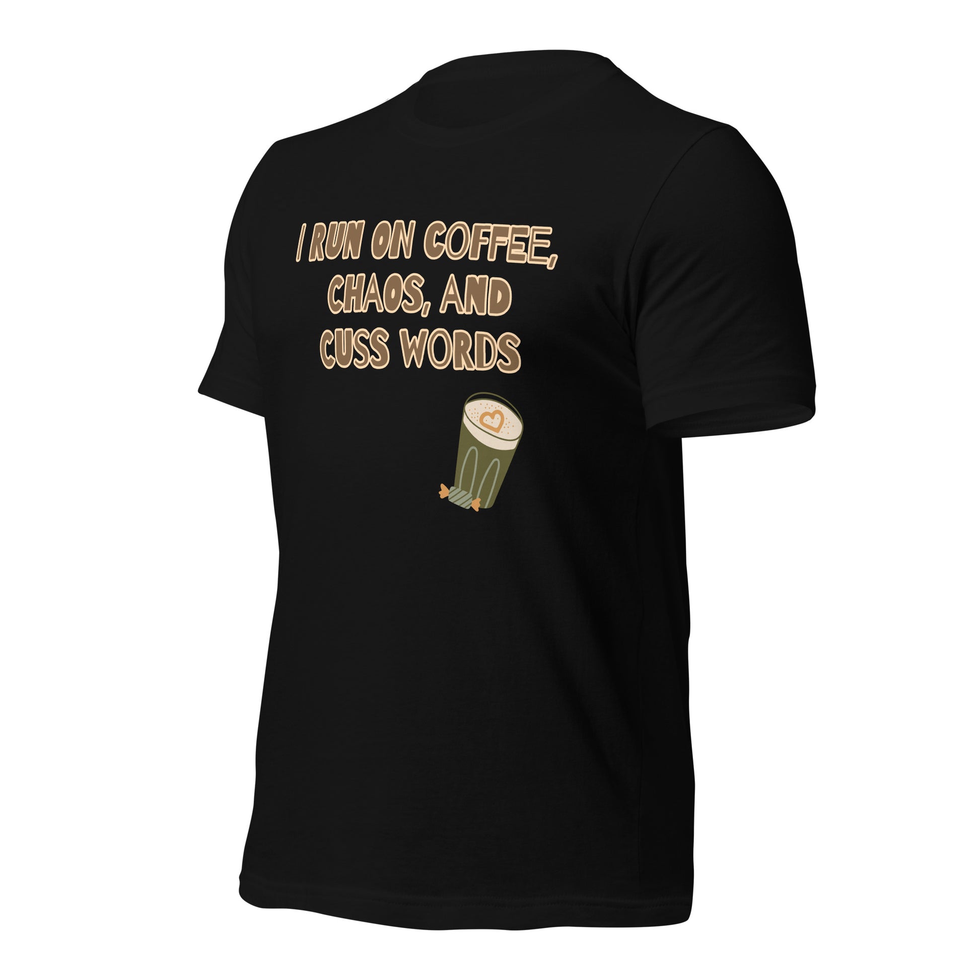 Unisex t-shirt, I run on coffee, chaos and cuss words - BURN Athletic