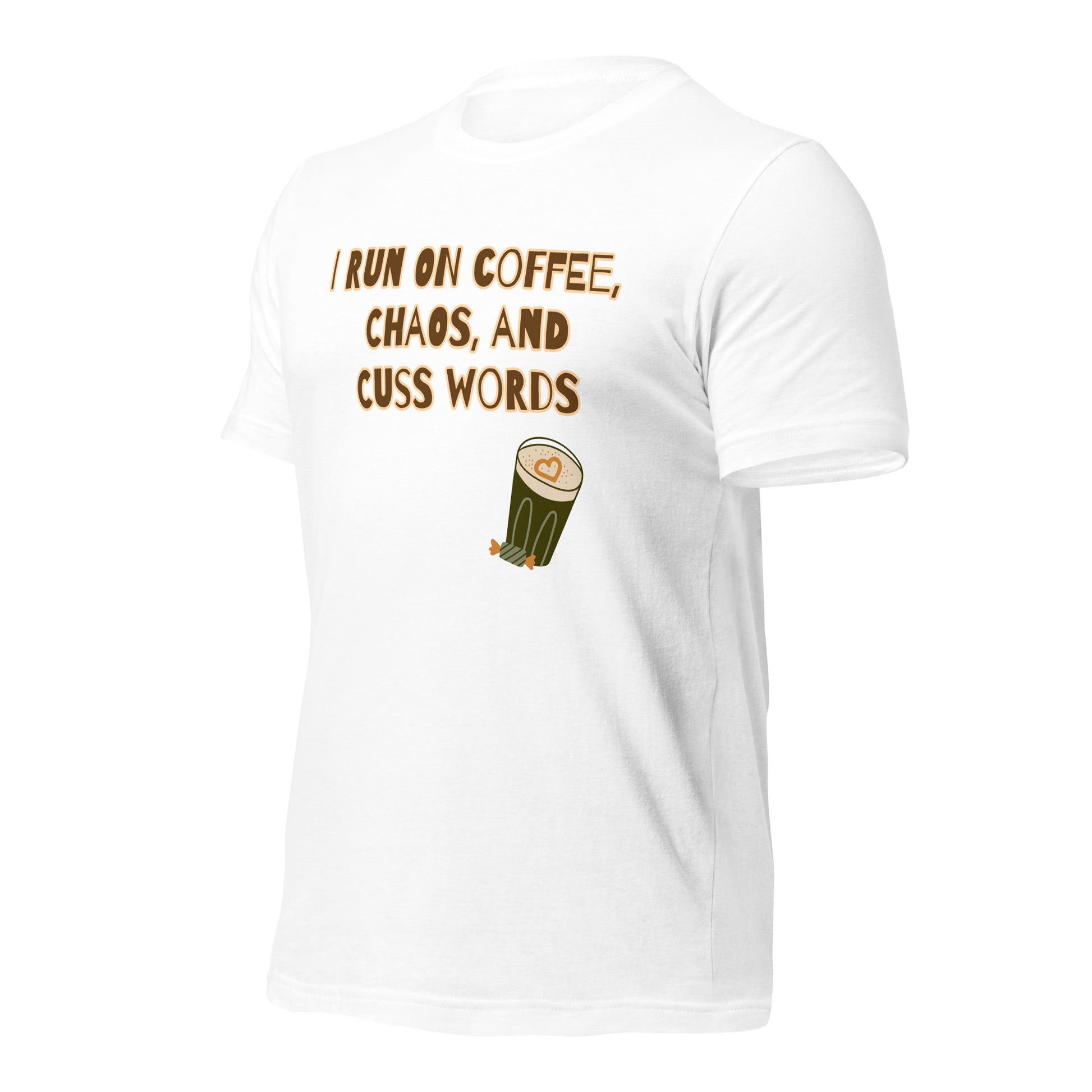 Unisex t-shirt, I run on coffee, chaos and cuss words - BURN Athletic