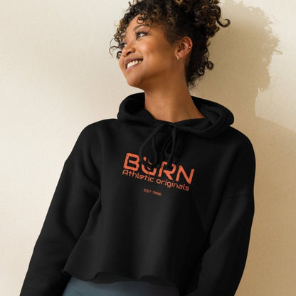 Crop hoodie. Distressed BURN athletic logo - BURN Athletic