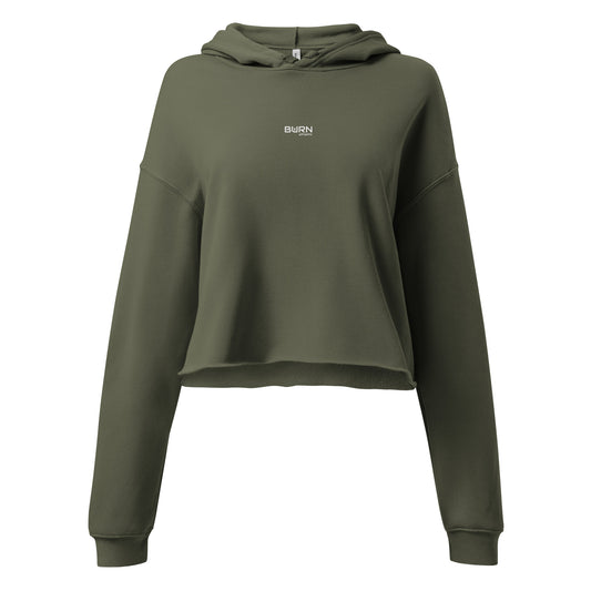 Crop top hoodie, Storm, military Green or Peach - BURN Athletic