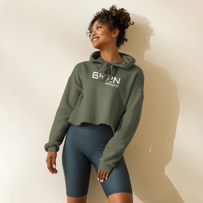 Crop top hoodie, Storm, military Green or Peach - BURN Athletic