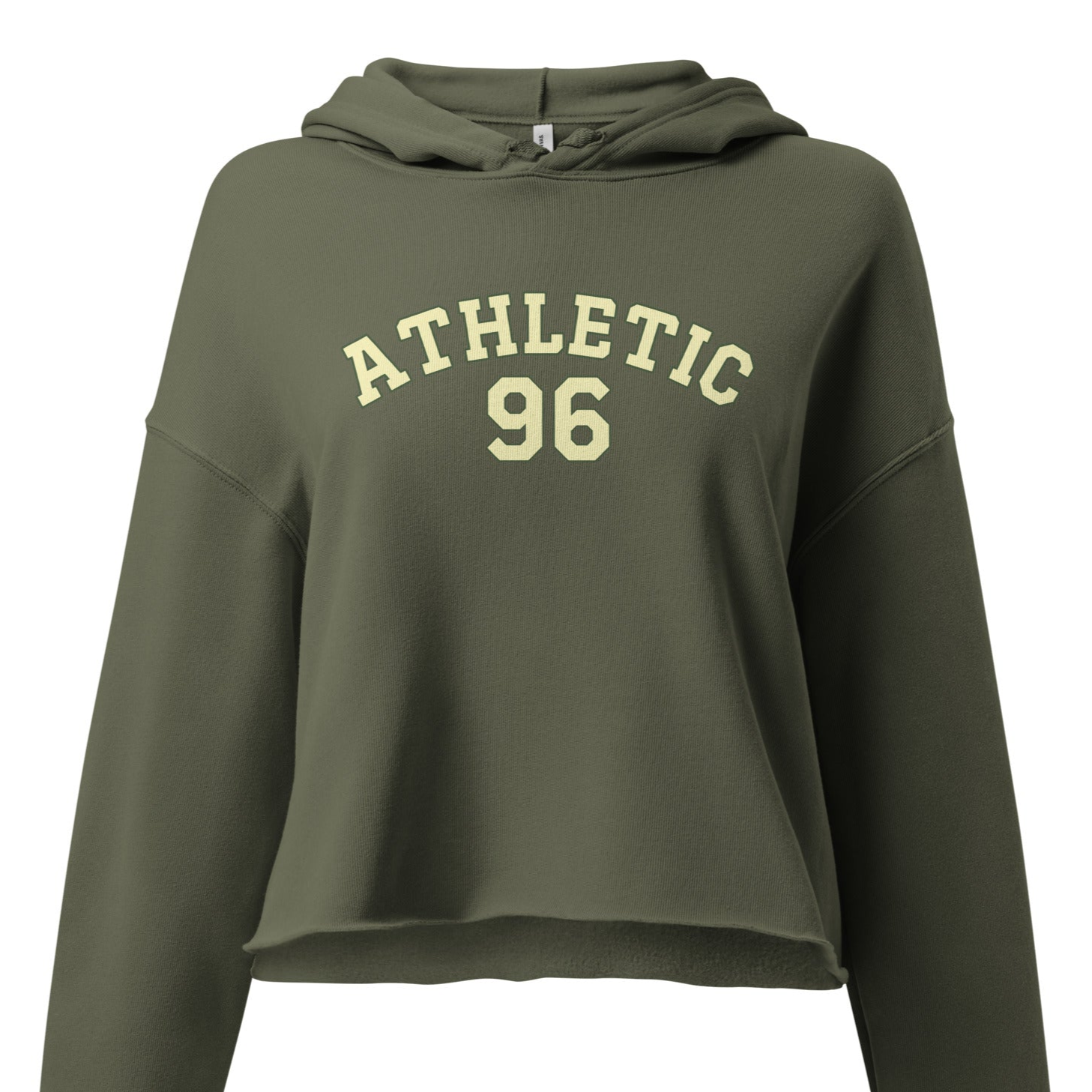 womens-cropped-hoodie-military-green-front